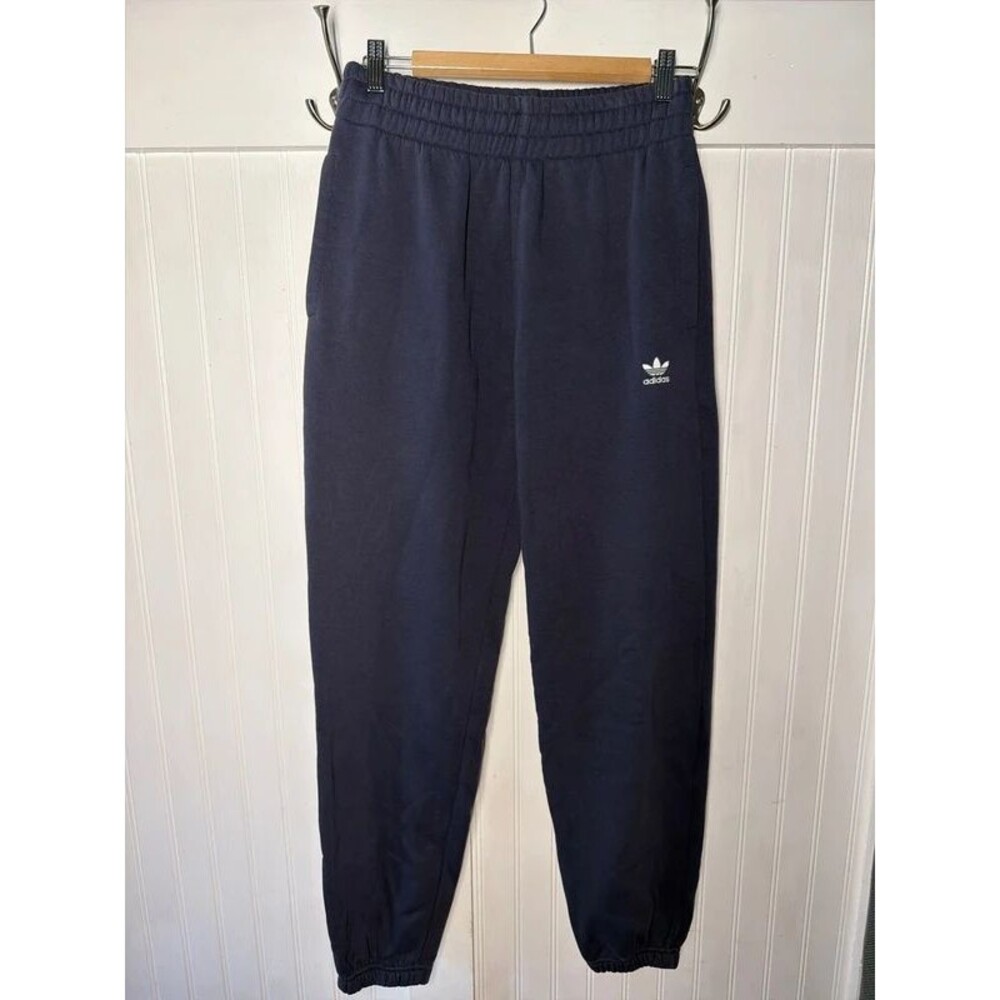 Adidas Sweatpants women’s sz S navy blue pockets good condition